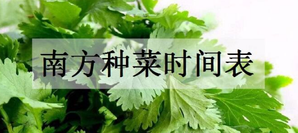 南方1一12月種蔬菜表